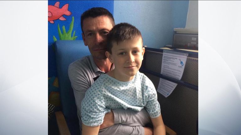 Sammy with his father, Shaun