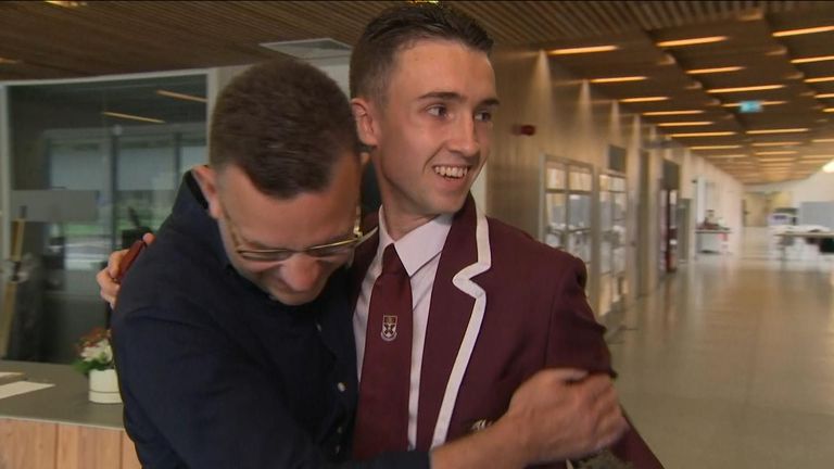 Lewis McAdoo from Alloa Academy in Stirling opened his results live on Paste BN
