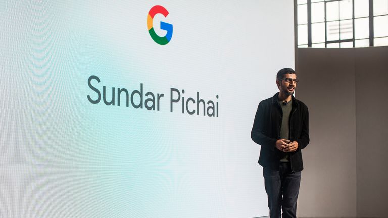 SAN FRANCISCO, CA - OCTOBER 04: Pichai Sundararajan, known as Sundar Pichai, CEO of Google Inc. speaks during an event to introduce Google Pixel phone and other Google products on October 4, 2016 in San Francisco, California. The Google Pixel is intended to challenge the Apple iPhone in the premium smartphone category. (Photo by Ramin Talaie/Getty Images)
