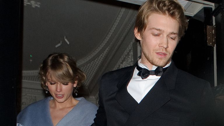 Taylor Swift and Joe Alwyn seen attending the Vogue BAFTA party at Annabel&#39;s club in Mayfair on February 10, 2019