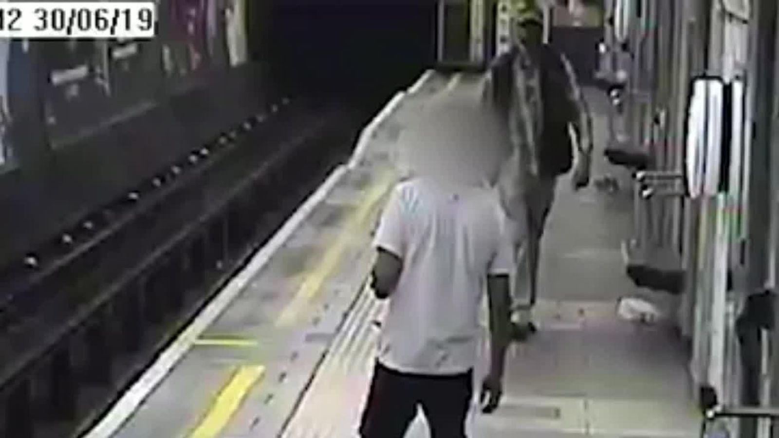 Moment man pushed on to Tube tracks | UK News | Sky News