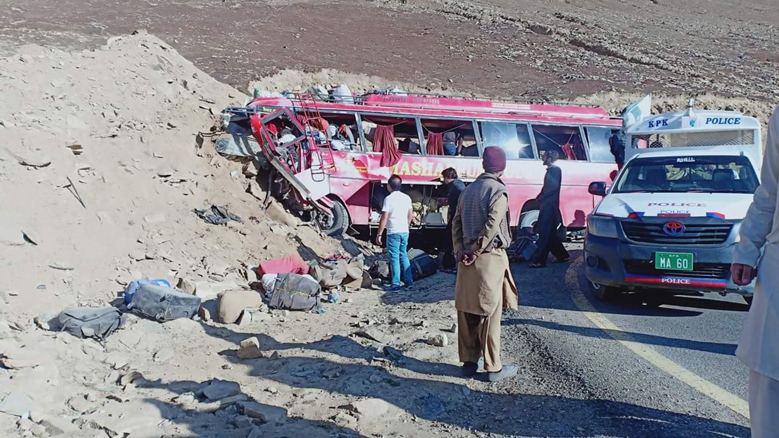 At least 22 killed after bus rams into hill following brake failure