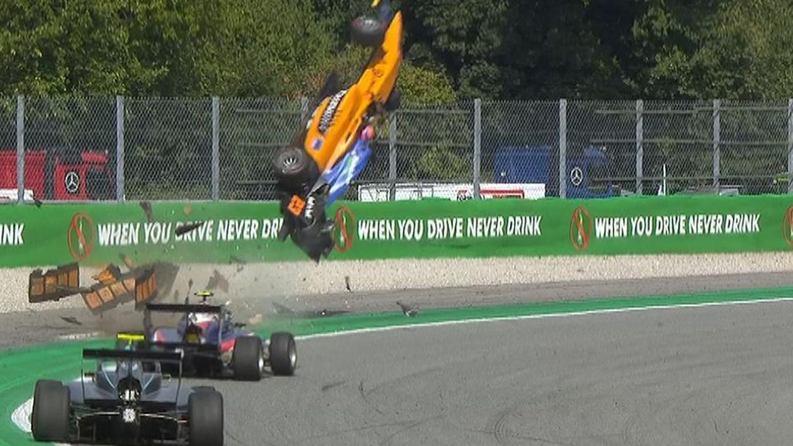 Moment Racing Car Flips Over At Monza World News Sky News   Skynews Skysports F3 Car Crash 4767852 