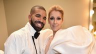 Drake and Celine Dion attend the 2017 Billboard Music Awards at T-Mobile Arena on May 21, 2017 in Las Vegas, Nevada