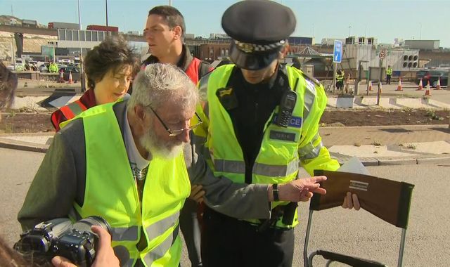 Extinction Rebellion: 91-year-old climate protester arrested near port of Dover
