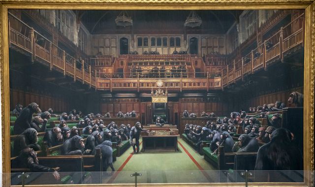 Banksy painting depicting MPs as chimps to go up for auction