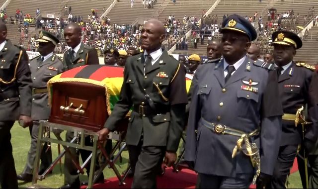 Stadium 'only a quarter full' for Robert Mugabe's state funeral