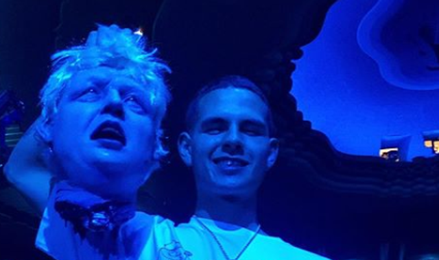 Rapper slowthai holds up fake Boris Johnson head on stage at Mercury Prize ceremony
