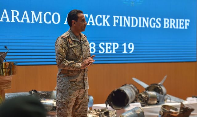 Saudi Arabia shows 'material evidence' of Iranian involvement in oil attacks