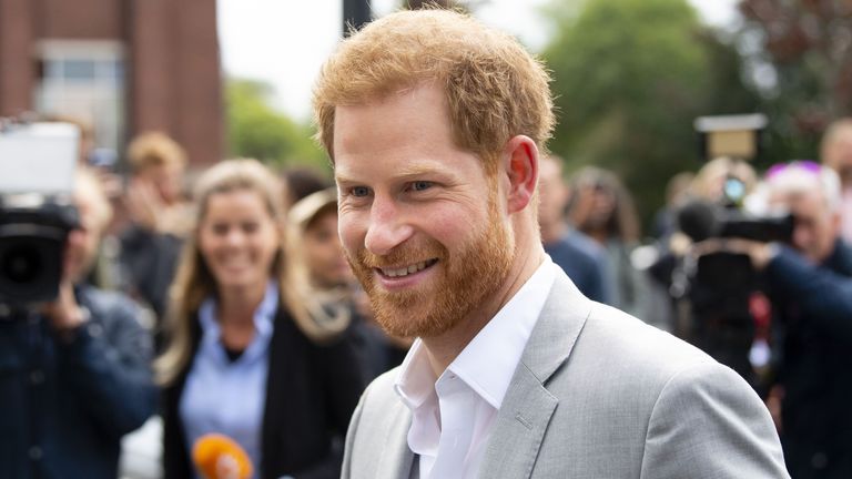 Prince Harry arrives at the ADAM Tower, in Amsterdam, on September 3, 2019, for the introduction of a project and global partnership between Booking.com, SkyScanner, CTrip, TripAdvisor and Visa, an initiative led by the Duke of Sussex to change the travel industry to better protect tourist destinations and communities that depend on it. (Photo by Frank van Beek / ANP / AFP) / Netherlands OUT        (Photo credit should read FRANK VAN BEEK/AFP/Getty Images)
