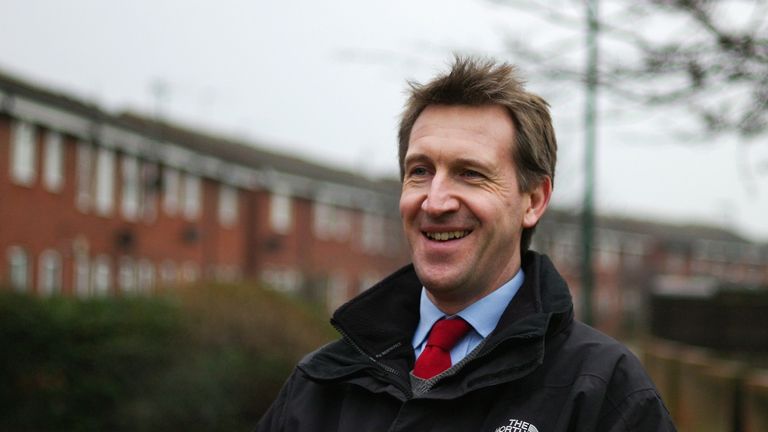 REDCAR, ENGLAND - JANUARY 22:  Labour shadow Justice Minister Dan Jarvis reacts as he speaks with police officers during a visit on January 22, 2015 in Redcar, England. The visit comes on day eight of a nine day national tour ahead of Labour's general election campaign and Mr Jarvis heard about the challenges of providing neighbourhood policing.  (Photo by Ian Forsyth/Getty Images)