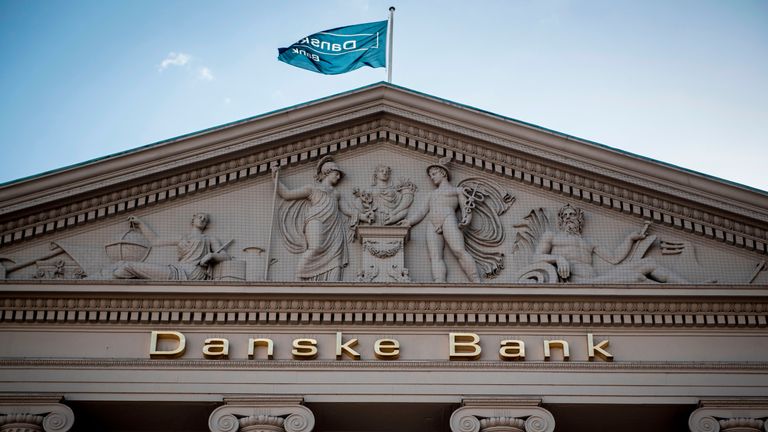 This picture taken on September 25, 2018 shows a general view of the 'Danske Bank' in Copenhagen, Denmark. - Danske Bank said on October 4, 2018 it was being investigated by the US Department of Justice over possible money laundering related to more than $200 billion transferred through the Danish lender's Estonian branch. (Photo by Mads Claus Rasmussen / Ritzau Scanpix / AFP) / Denmark OUT        (Photo credit should read MADS CLAUS RASMUSSEN/AFP/Getty Images)