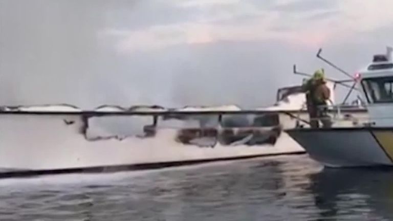 Dozens of people have been killed in a fire on a dive boat off the California coast