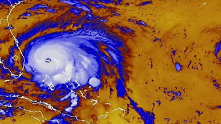 A satellite map showing Hurricane Dorian off the Florida coastline. Pic: National Hurricane Centre