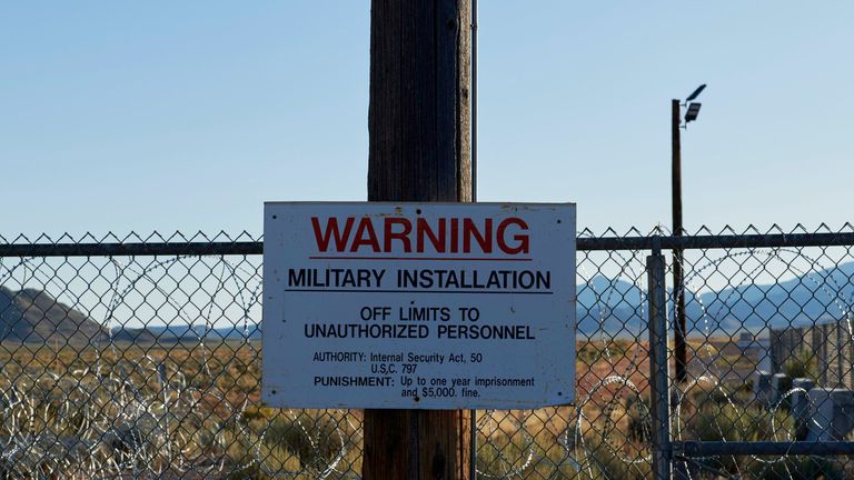 A sign at the edge of Area 51