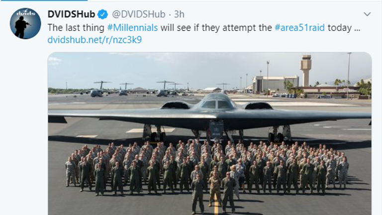 The now-deleted tweet threatened event-goers with military action. Pic: DVIDSHub