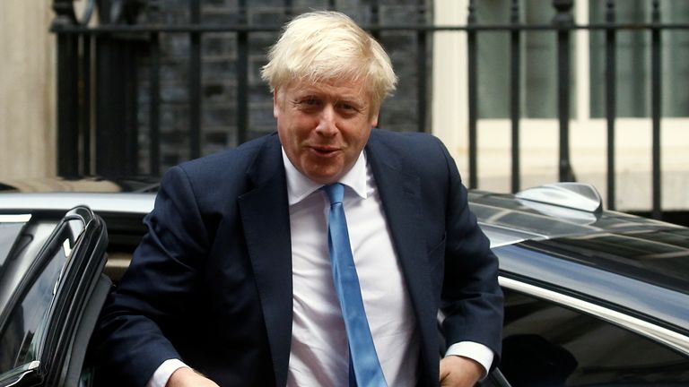 Boris Johnson arrives at Downing Street