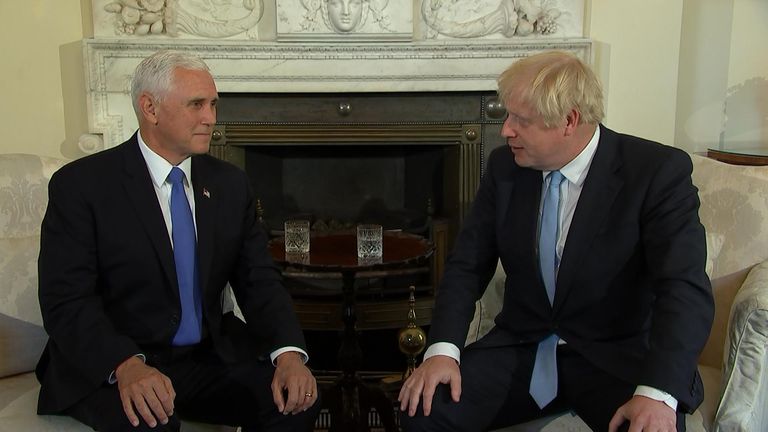 Boris Johnson held a meeting with US Vice President Mike Pence where the prime minister mocked Jeremy Corbyn for blocking a general election.
