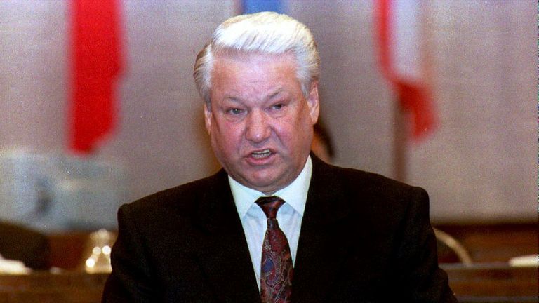 Russian President Boris Yeltsin in 1992