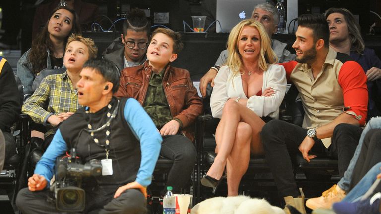 Britney Spears with her sons Sean (L) and Jayden (R) in 2017