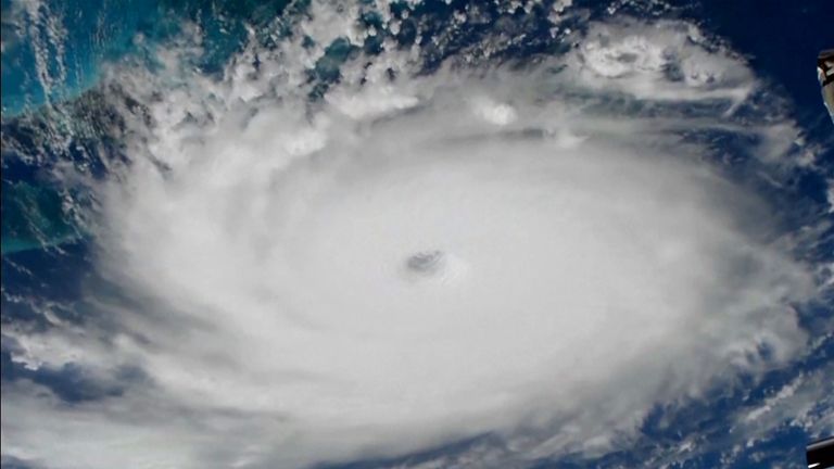 Hurricane Dorian is viewed from the International Space Station September 1, 2019 in a still image obtained from a video. NASA