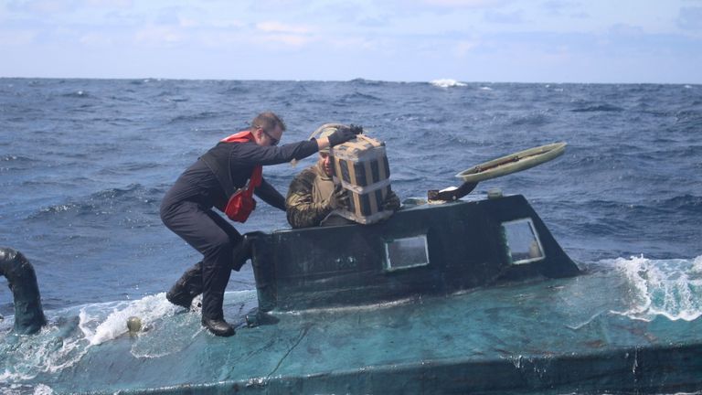 Submarine carrying £133m of cocaine captured by US Coast Guard