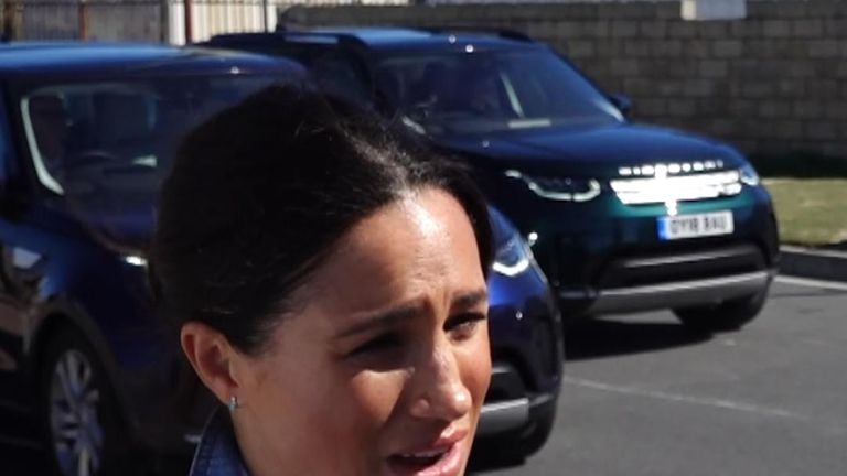 The duchess of Sussex is in Cape Town with her husband to talk about mental health