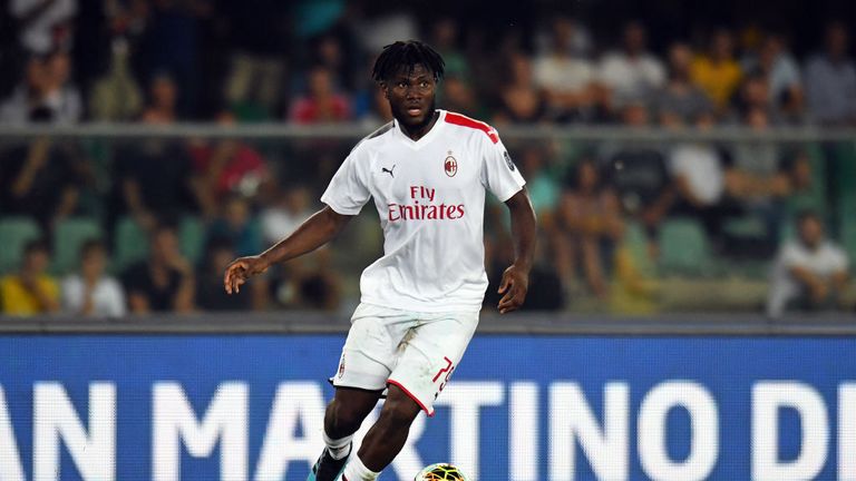 Franck Kessie during the Serie A match between Hellas Verona and AC Milan at Stadio Marcantonio Bentegodi on September 15, 2019 in Verona, Italy.