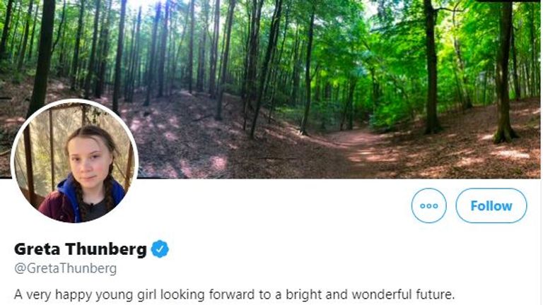 Greta Thunberg changed her Twitter bio following the president&#39;s tweet 