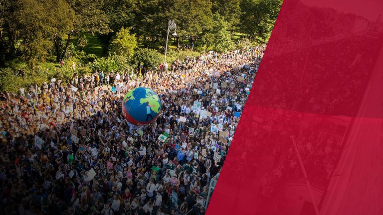 sky views climate protests