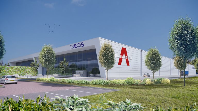 Mock-up of the Ineos Automotive 4X4 vehicle plant in Bridgend