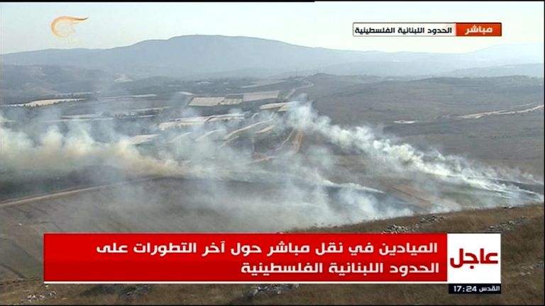 Fire started after retaliatory strikes by Israel on Lebanon