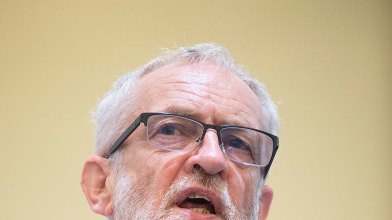 Labour leader Jeremy Corbyn delivering a speech during the Scottish Trades Union Congress