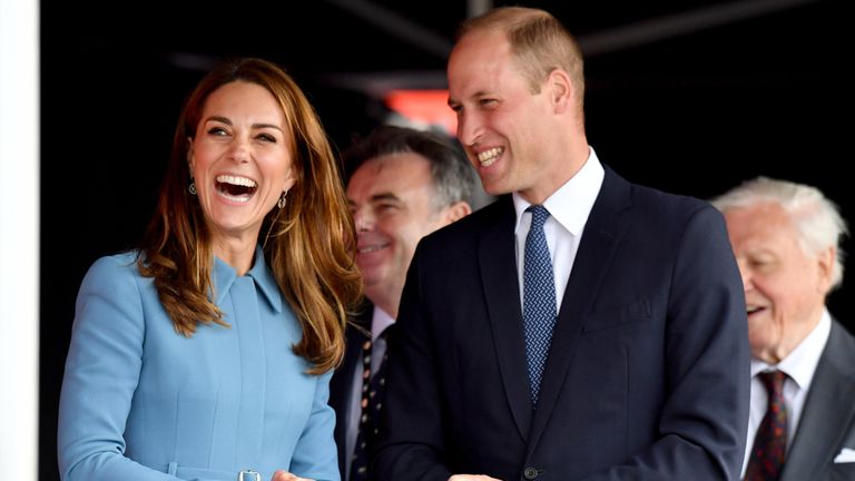 The royal couple were in high spirits at the ceremony