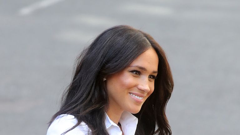 Meghan, Duchess of Sussex arrives to launch the Smart Works capsule collection