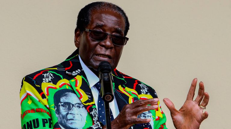 Zimbabwe President Robert Mugabe speaks at the party&#39;s annual conference on December 17, 2016 in Masvingo. Zimbabwe&#39;s ruling ZANU-PF party&#39;s congress endorsed on December 17, 2016 President Robert Mugabe as its candidate for the 2018 election, which could extend his 36 years in office. The leader was endorsed by all party structures at the meeting held in Masvingo, 300 kilometres (186 miles) southeast of the capital Harare. / AFP PHOTO / Jekesai NJIKIZANA (Photo credit should read JEKESAI NJIKIZ