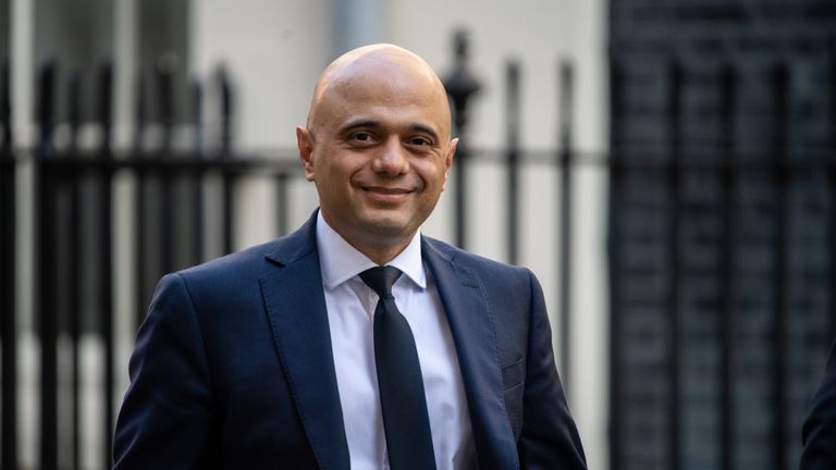 Chancellor of the Exchequer, Sajid Javid, arrives at 10 Downing Street on September 2, 2019 