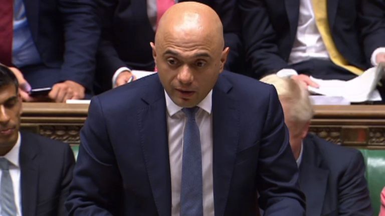 Sajid Javid delivers his spending review to MPs