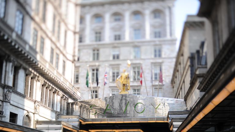 The attack took place outside the entrance of the Savoy. File pic