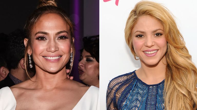 Jennifer Lopez (L) and Shakira will perform at the Super Bowl halftime show