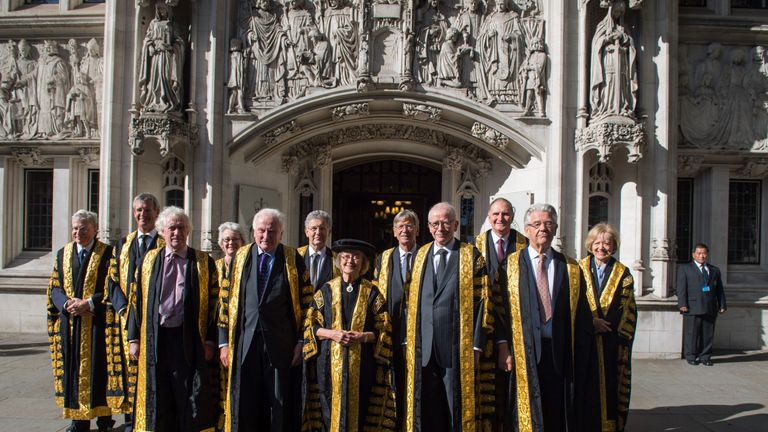 Supreme Court Judges outside the Supreme Court, London