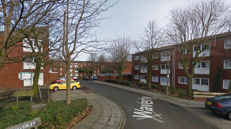 The man was set alight on his doorstep in Waverley, Skelmersdale. Pic: Google Streetview