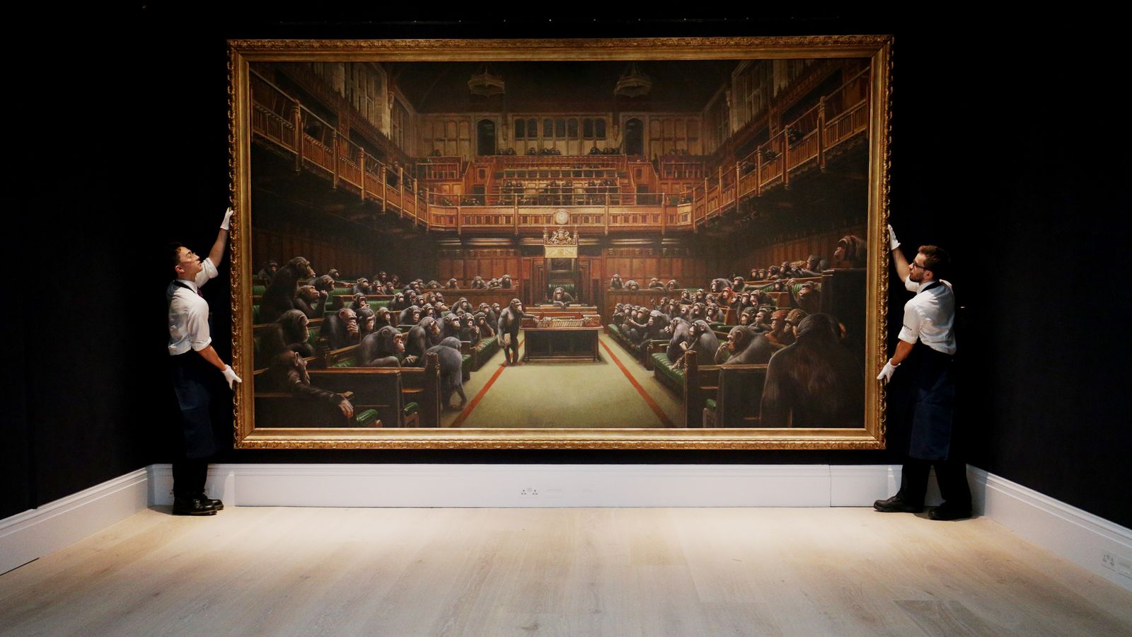 Banksy piece sells for record £9.8m at auction Banksy piece sells for record £9.8m at auction