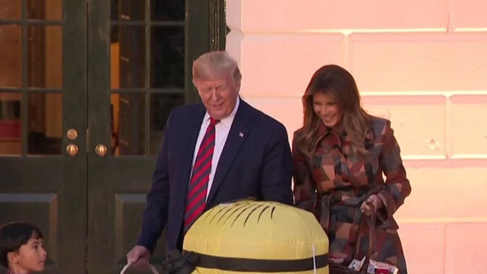 Donald Trump Gives Candy To A Minion For Halloween Offbeat News Sky News