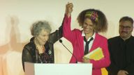 Margaret Atwood and Bernadine Evaristo accept the Booker Prize 2019