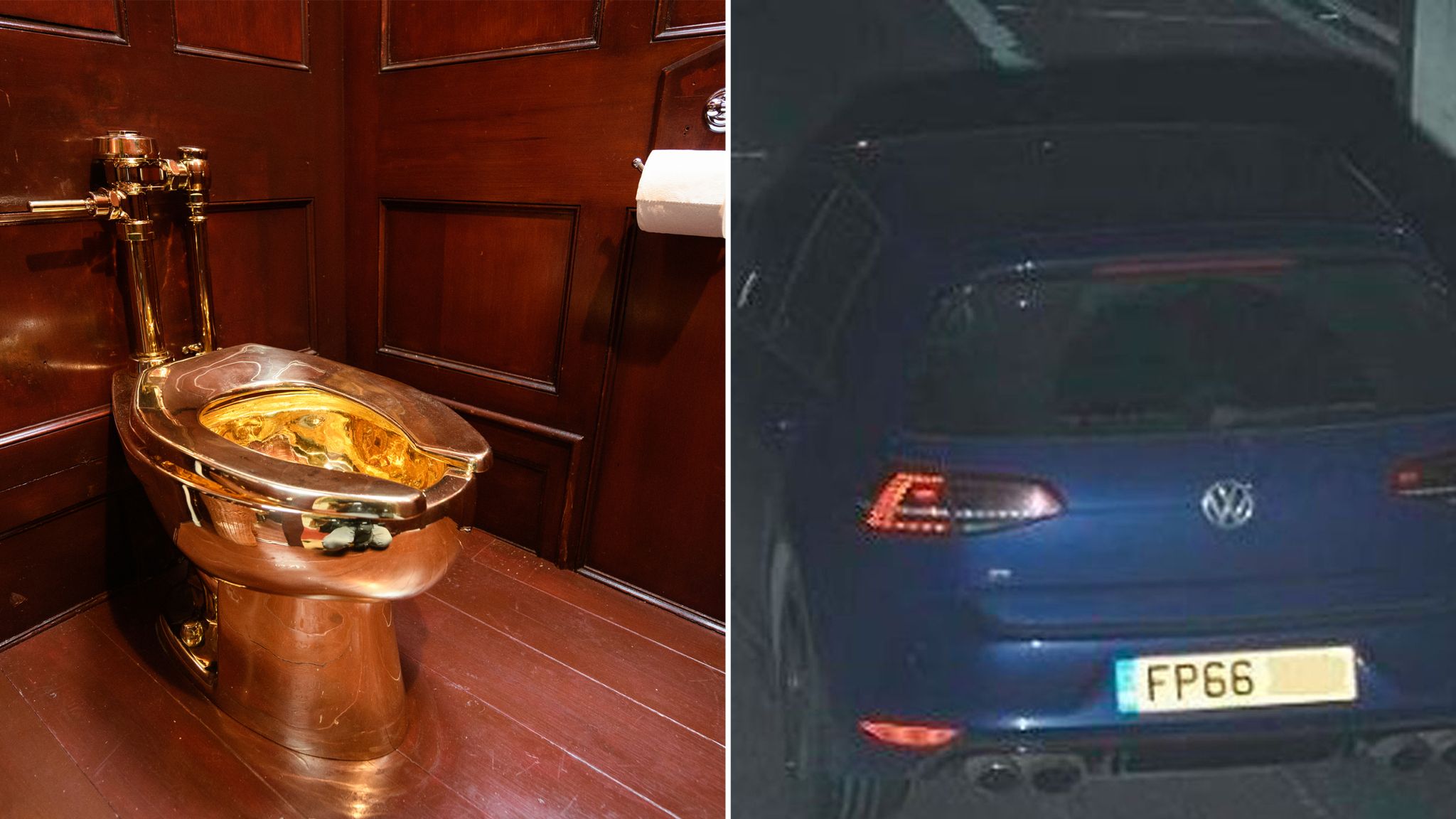 CCTV released in hunt for golden toilet stolen from Blenheim Palace