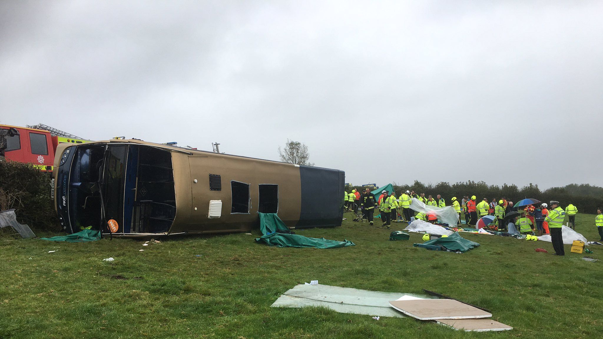 Dozens injured after doubledecker bus overturns into field near Totnes, Devon UK News Sky News
