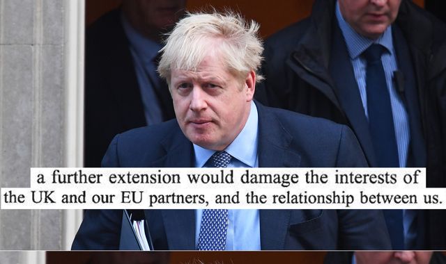 Brexit: Boris Johnson asks EU for three-month extension to deadline