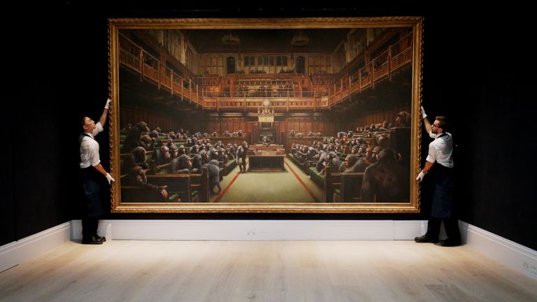 Résultat de recherche d'images pour "banksy devolved parliament"