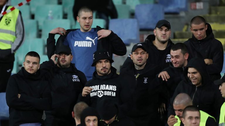 Soccer Football - Euro 2020 Qualifier - Group A - Bulgaria v England - Vasil Levski National Stadium, Sofia, Bulgaria - October 14, 2019  Bulgaria fans during the match  Action Images via Reuters/Carl Recine